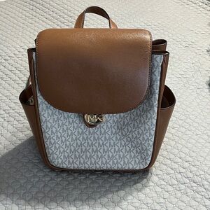 Michael Kors Brown and Cream Backpack